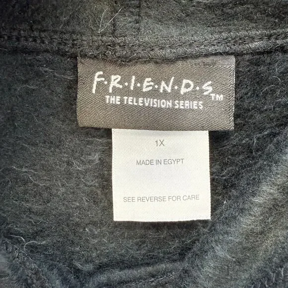 Friends Logo Hoodie Sweatshirt Women's 1X Full Front Print Sitcom Casual 90s Y2K - Picture 5 of 9